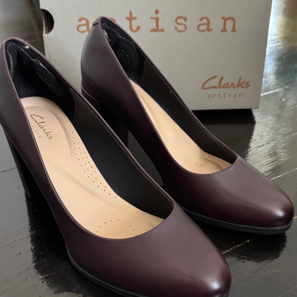 Clarks Women's Dark Burgundy Heels